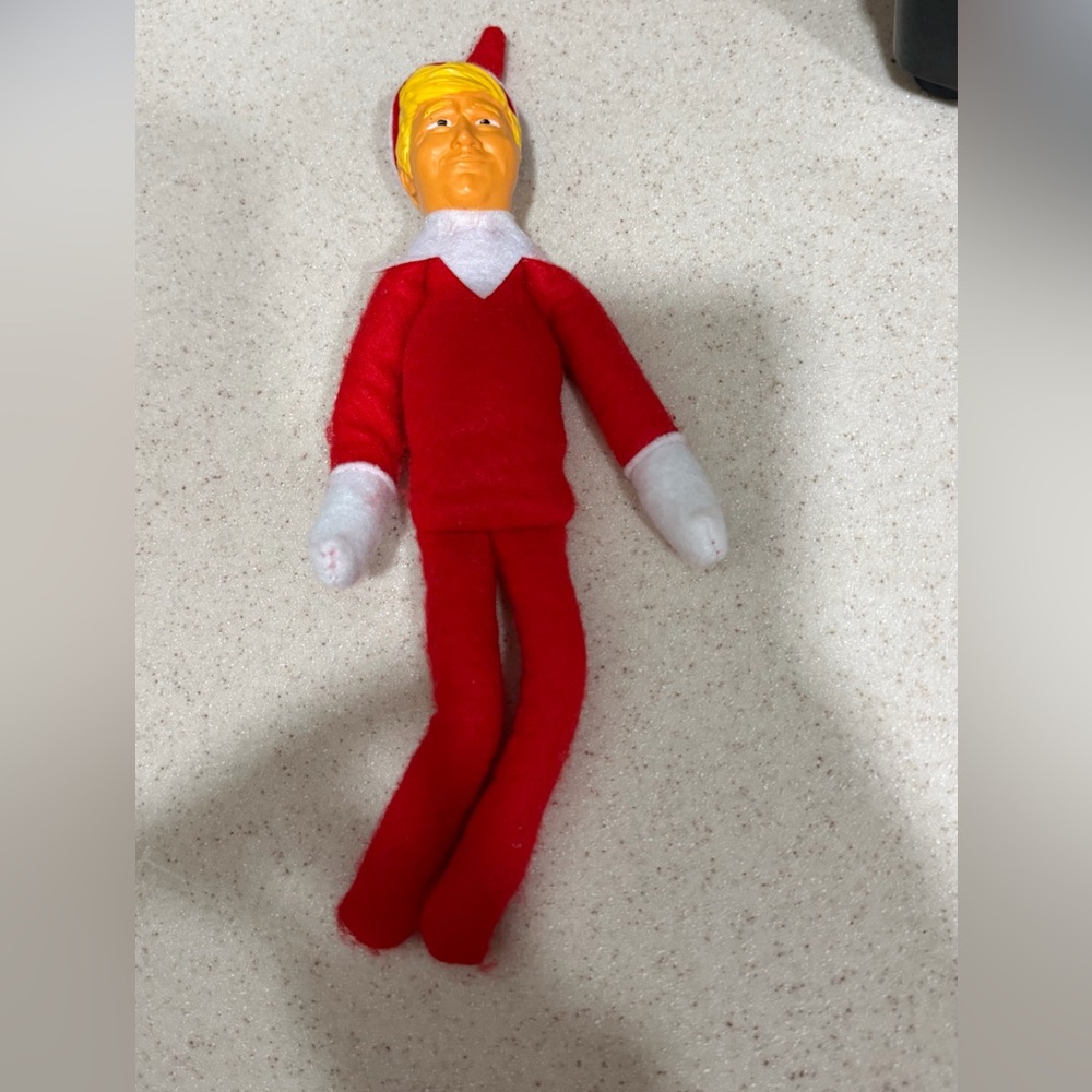 Red and WhiteTrump Elf Plush Toy